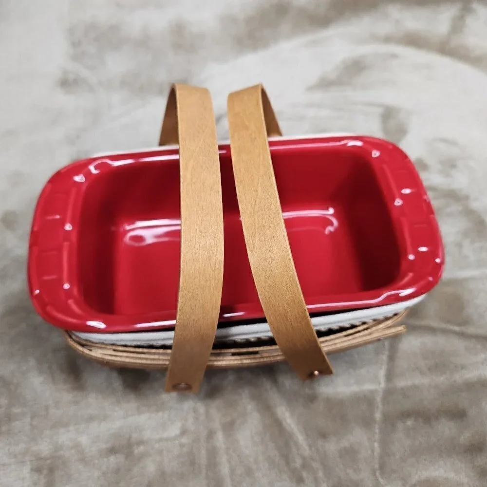 Longaberger Vintage Colorful Rectangle Baking Dish Basket